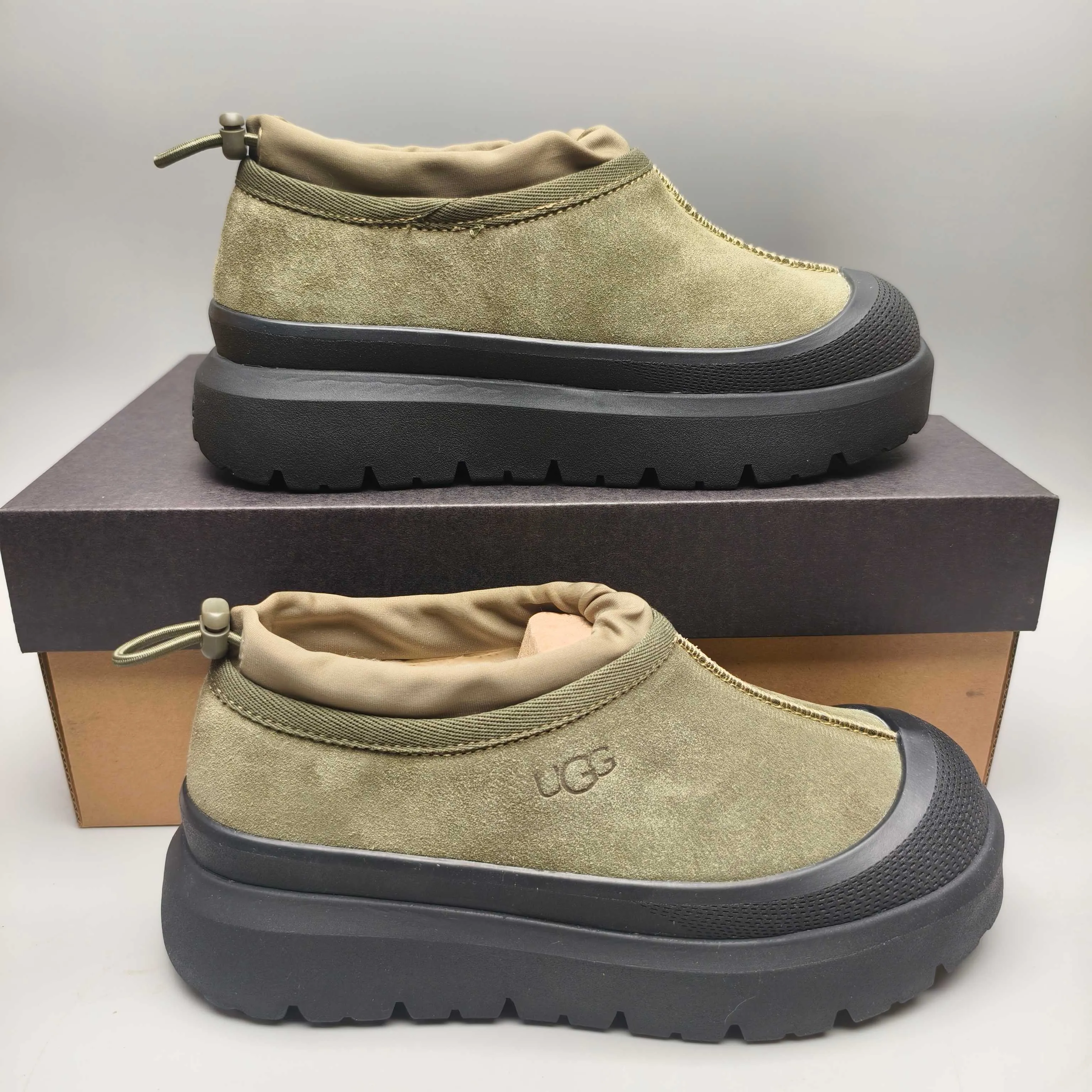 💰520 UGG sheepskin all-in-one snow boots 4096 slip-on casual trendy Wang Yibo men's and women's shoes Color: white red black blue yellow light gray dark gray green Matching sizes: 35-45